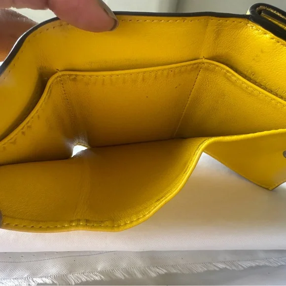 FENDI Peekaboo Yellow Leather Mini Wallet - Picture 8 of 14